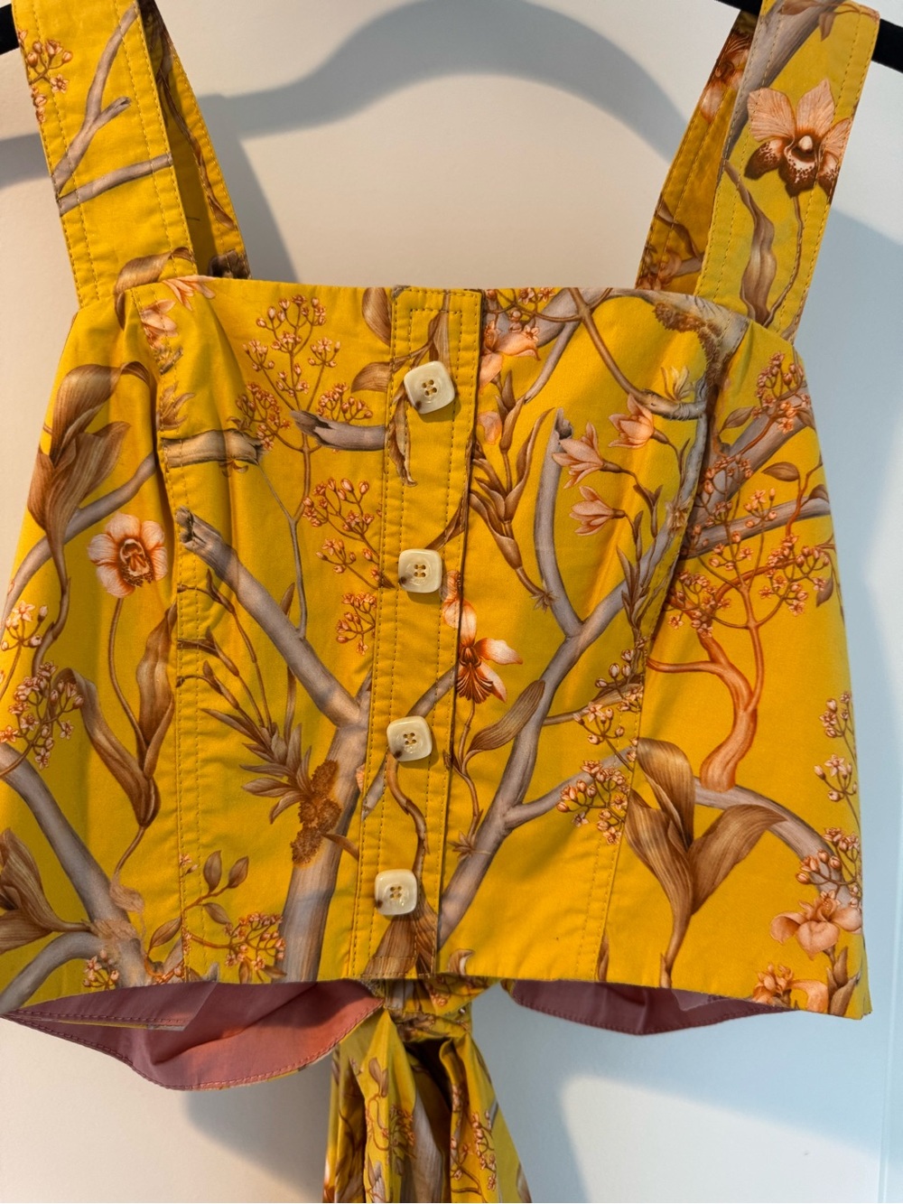 Johanna Ortiz Yellow Printed Romantic Travels Top | Size 0 - Picture 4 of 7